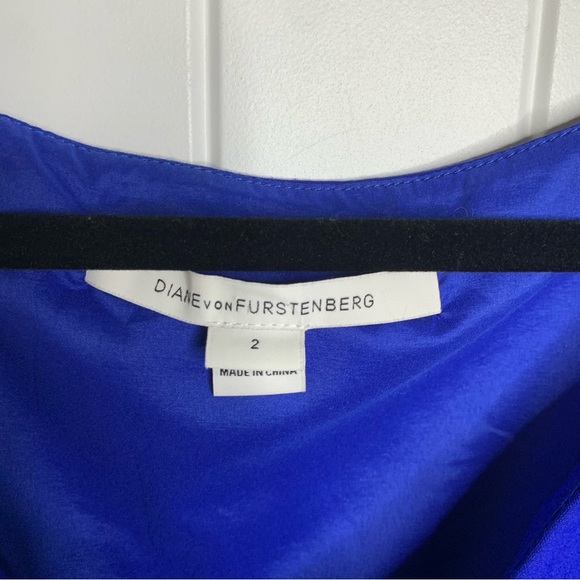 Diane von Furstenberg blue sheath dress size 2 career office - Picture 4 of 4